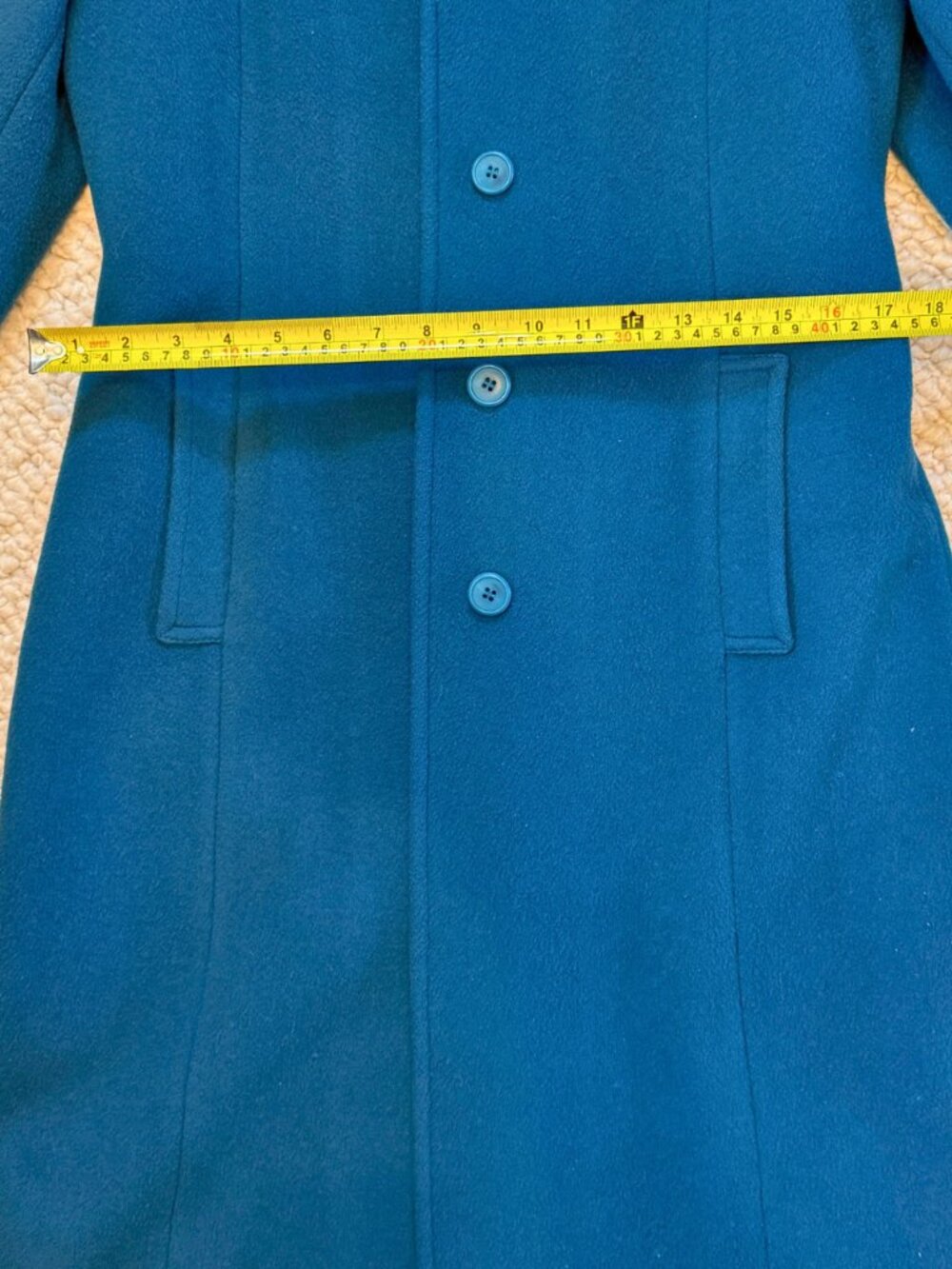 Vintage Pendleton Blue Teal Long Wool Coat Size 8 Made USA Full Length - Picture 12 of 12